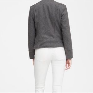 Banana Republic Italian Melton Moto Jacket Dark Charcoal Gray